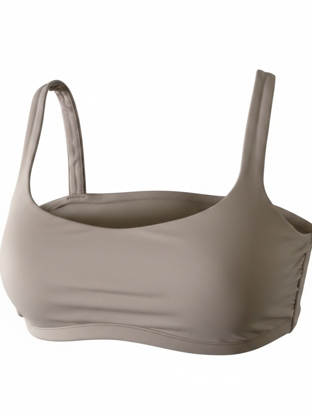 Vuori Neutral Taupe Ribbed Bandeau Sports Bra